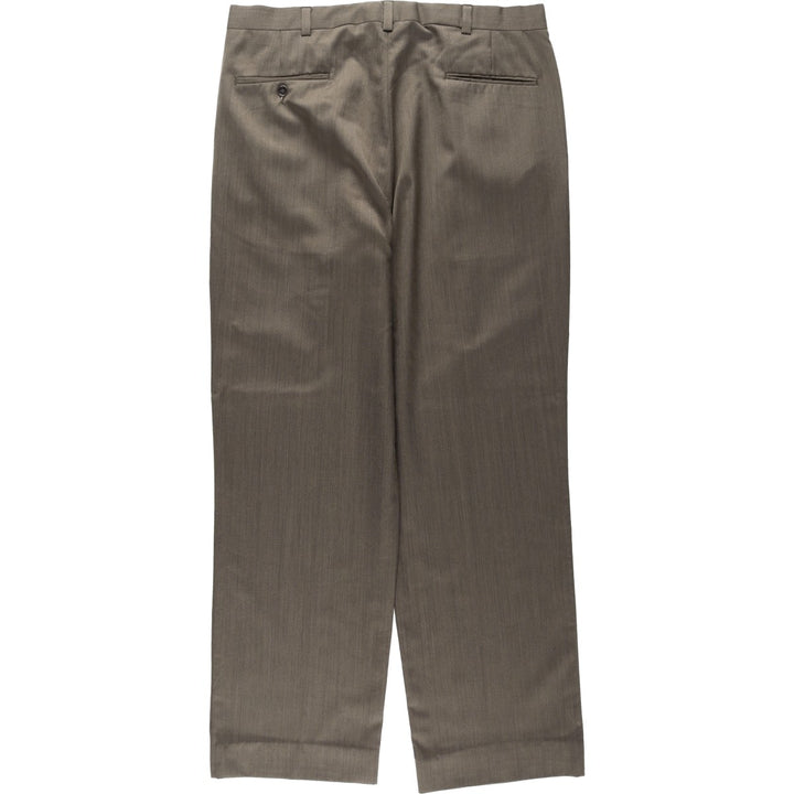 TOWNCRAFT Two-Pleat Slacks Pants, Men's W35 (approx.) polyester brown type Vintage Second Hand