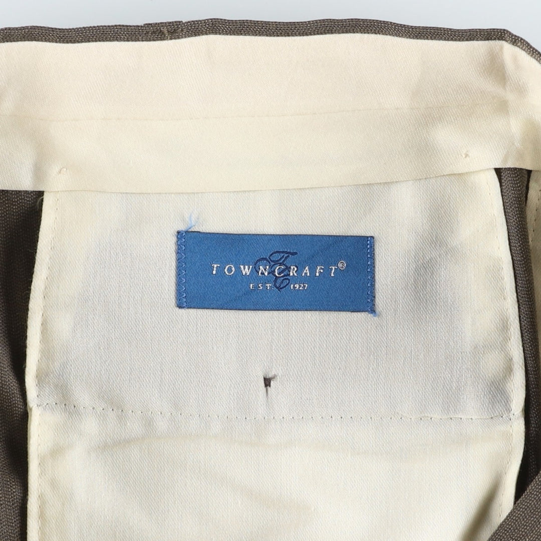 TOWNCRAFT Two-Pleat Slacks Pants, Men's W35 (approx.) polyester brown type Vintage Second Hand