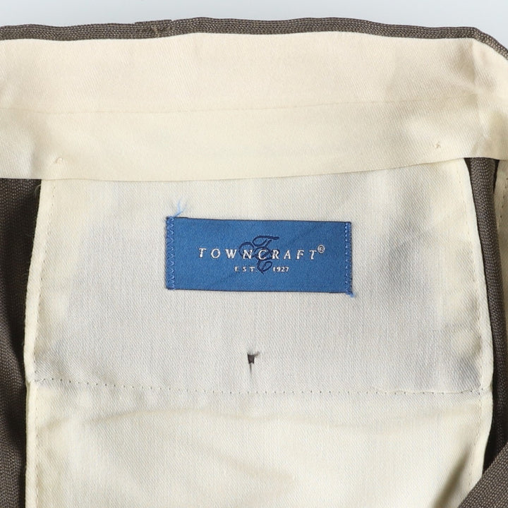 TOWNCRAFT Two-Pleat Slacks Pants, Men's W35 (approx.) polyester brown type Vintage Second Hand