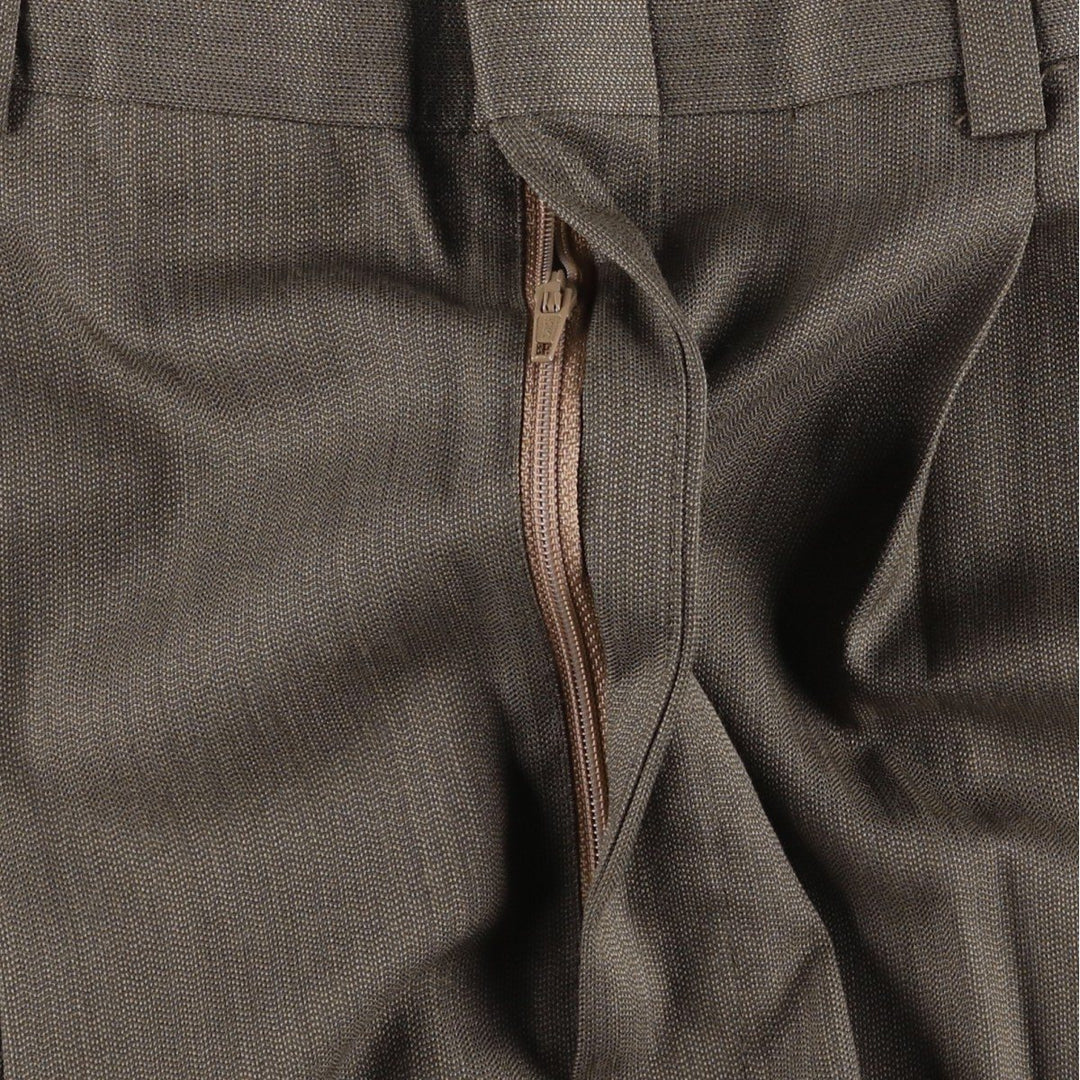 TOWNCRAFT Two-Pleat Slacks Pants, Men's W35 (approx.) polyester brown type Vintage Second Hand