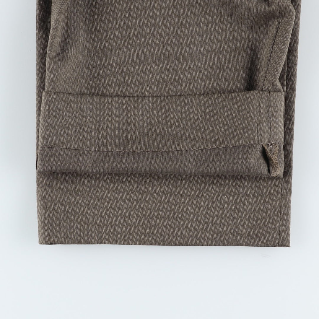 TOWNCRAFT Two-Pleat Slacks Pants, Men's W35 (approx.) polyester brown type Vintage Second Hand