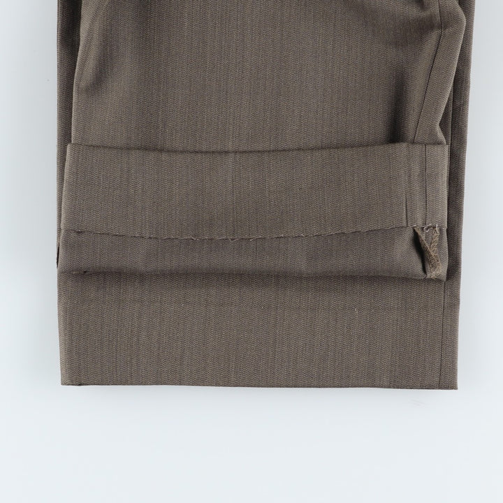 TOWNCRAFT Two-Pleat Slacks Pants, Men's W35 (approx.) polyester brown type Vintage Second Hand