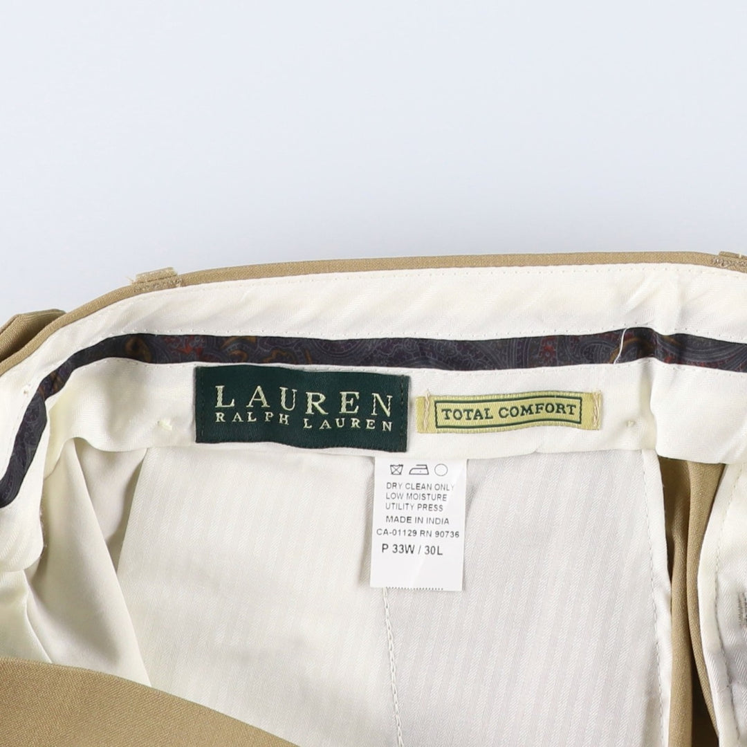 Ralph Lauren LAUREN Wool pants, slacks, men's, W34 equivalent wool Beige type Vintage Second Hand