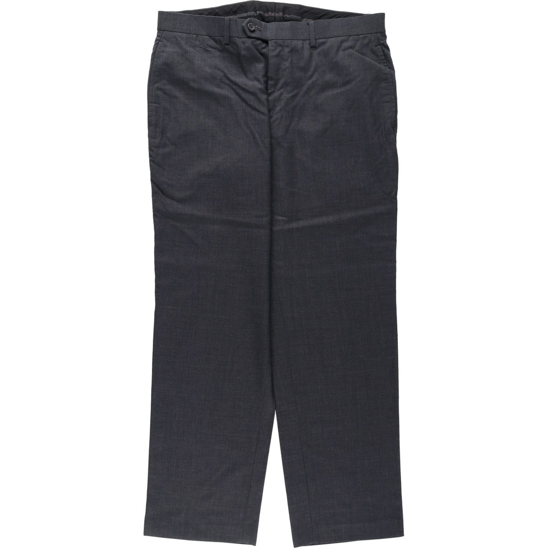 Ralph Lauren LAUREN wool trousers/slacks for men, size W35 (approx.) wool Charcoal Vintage Second Hand