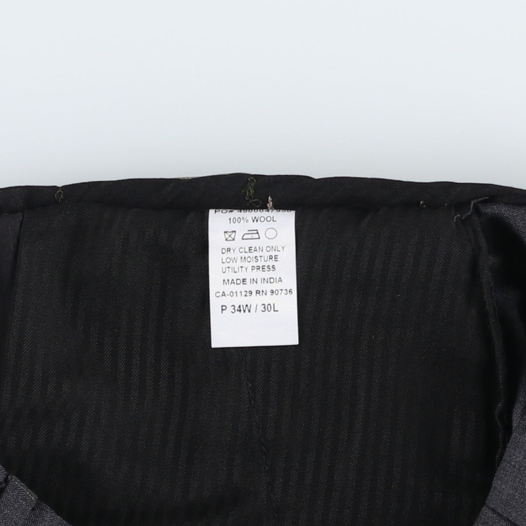 Ralph Lauren LAUREN wool trousers/slacks for men, size W35 (approx.) wool Charcoal Vintage Second Hand