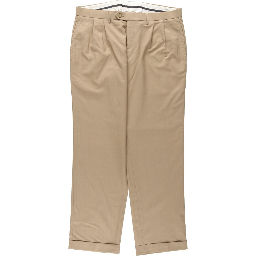 Ralph Lauren LAUREN Two-pleat wool trousers, men's size W35 (approx.) wool Beige type Vintage Second Hand