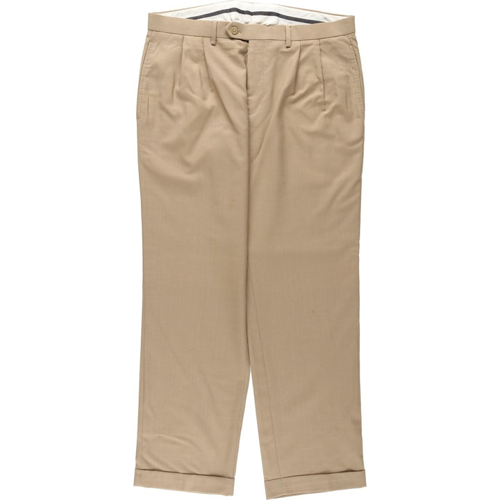 Ralph Lauren LAUREN Two-pleat wool trousers, men's size W35 (approx.) wool Beige type Vintage Second Hand