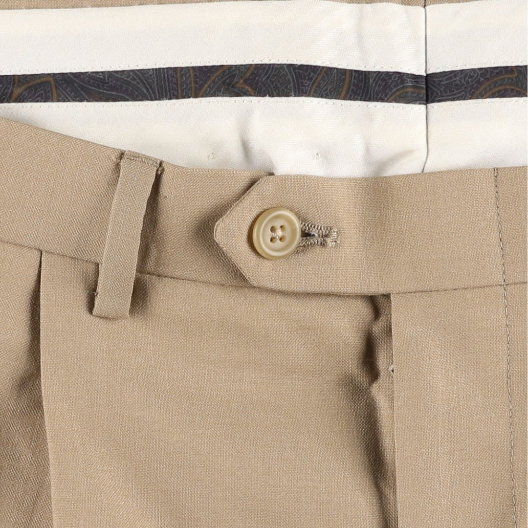 Ralph Lauren LAUREN Two-pleat wool trousers, men's size W35 (approx.) wool Beige type Vintage Second Hand