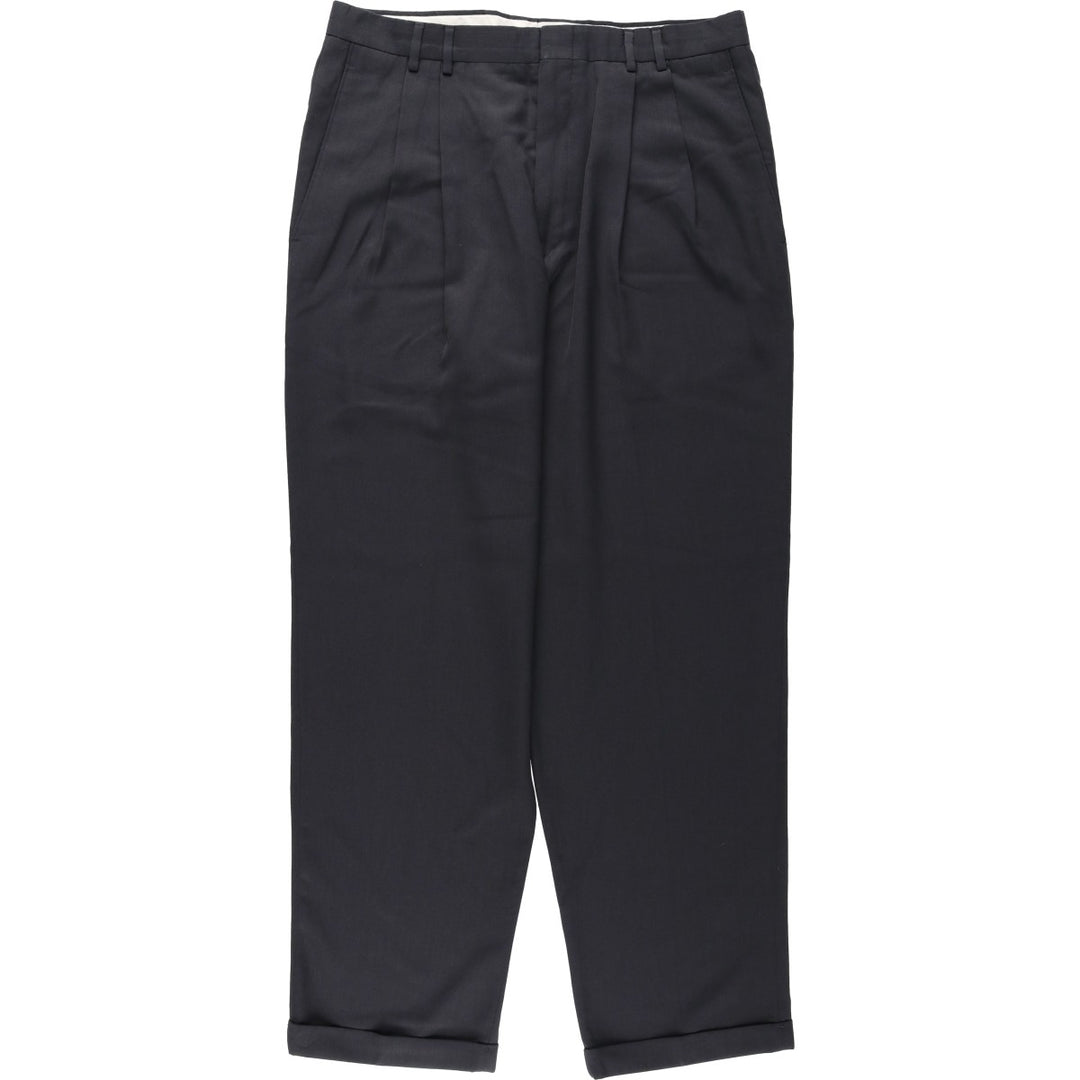 90'S Dockers two-pleat slacks, men's size W34 (approx.), vintage. polyester Charcoal Vintage Second Hand