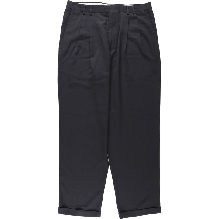 90'S Dockers two-pleat slacks, men's size W34 (approx.), vintage. polyester Charcoal Vintage Second Hand