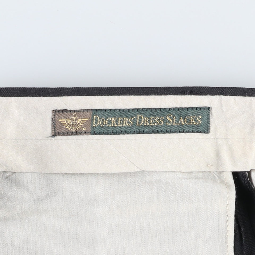 90'S Dockers two-pleat slacks, men's size W34 (approx.), vintage. polyester Charcoal Vintage Second Hand