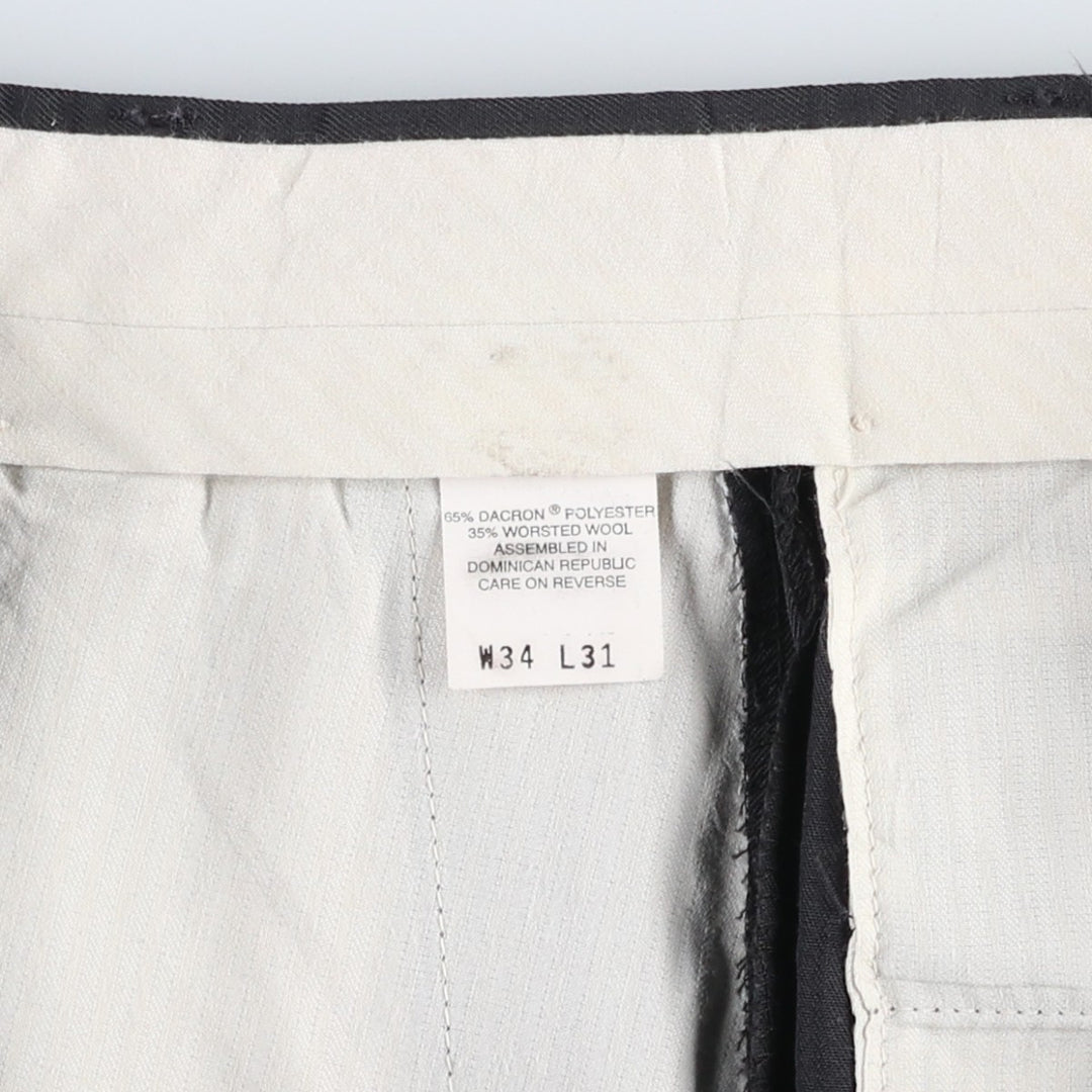 90'S Dockers two-pleat slacks, men's size W34 (approx.), vintage. polyester Charcoal Vintage Second Hand