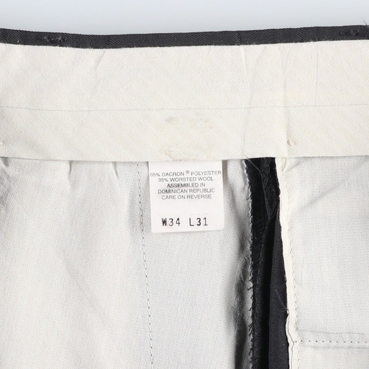 90'S Dockers two-pleat slacks, men's size W34 (approx.), vintage. polyester Charcoal Vintage Second Hand