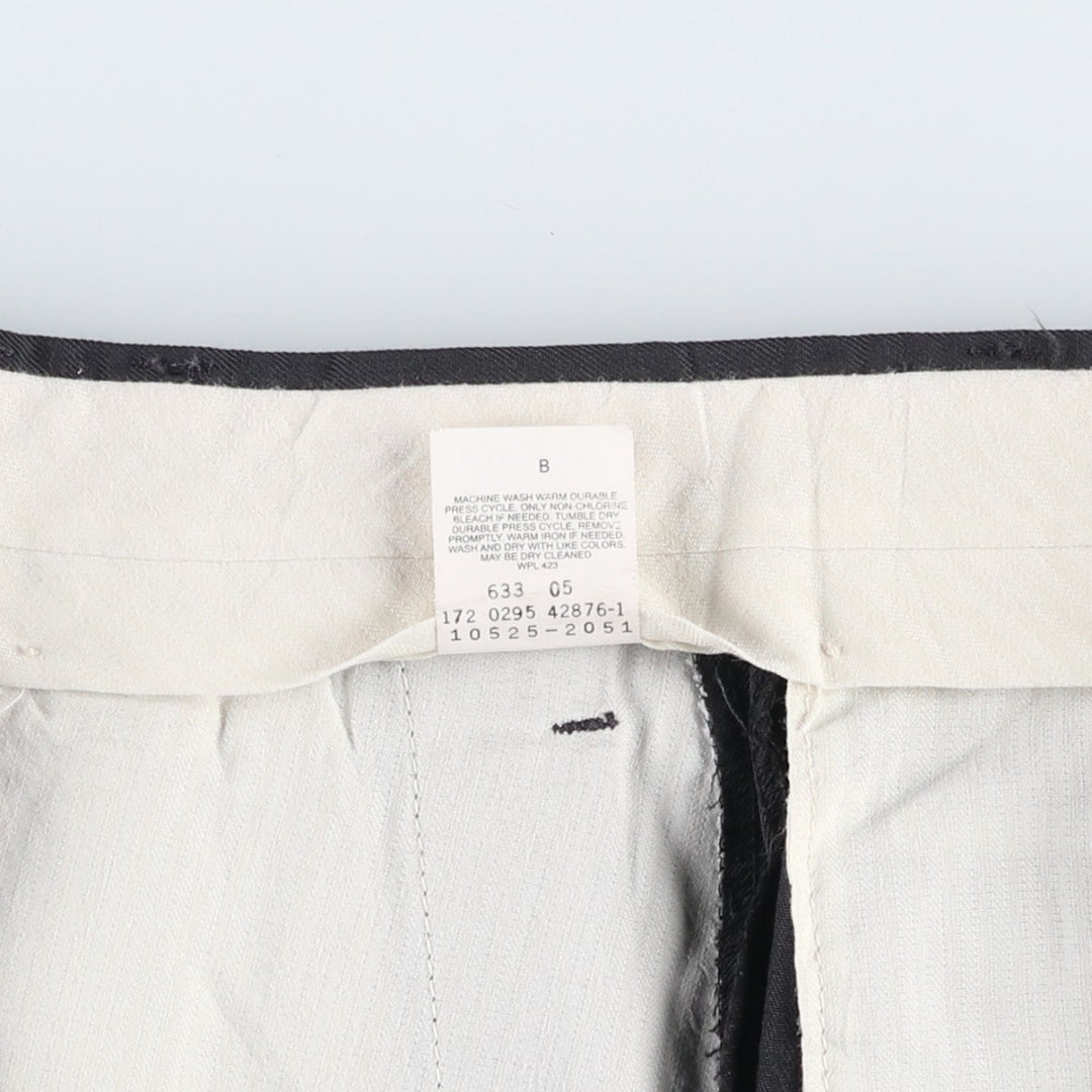 90'S Dockers two-pleat slacks, men's size W34 (approx.), vintage. polyester Charcoal Vintage Second Hand