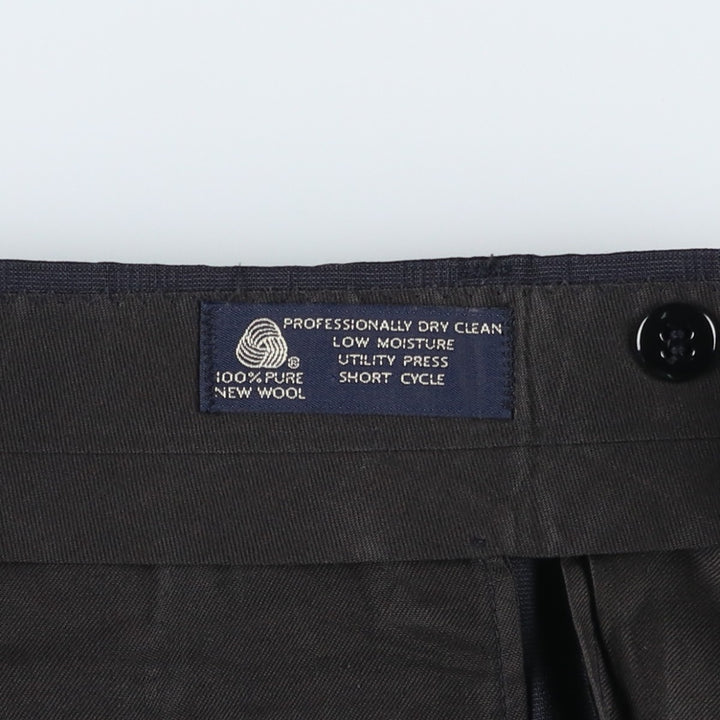 JOS.A.BANK Glen Plaid Two-Pleat Wool Pants, Made in USA, Men's Size W34 (approx.), Vintage wool Charcoal Vintage Second Hand