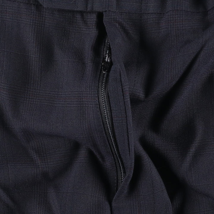JOS.A.BANK Glen Plaid Two-Pleat Wool Pants, Made in USA, Men's Size W34 (approx.), Vintage wool Charcoal Vintage Second Hand