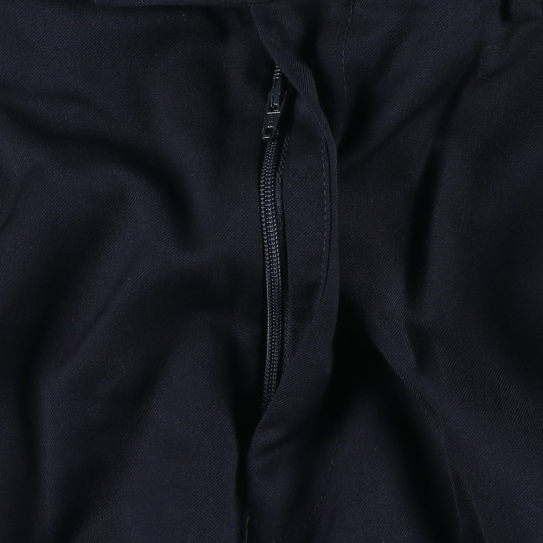 Ralph Lauren LAUREN Two-pleat slacks for men, size W37 (approx.) polyester navy blue type Vintage Second Hand