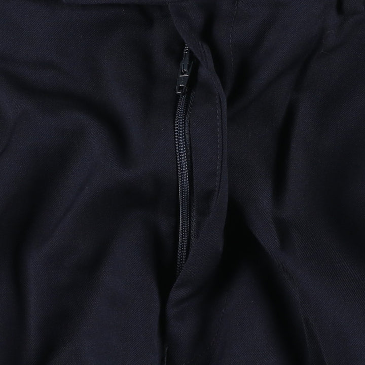 Ralph Lauren LAUREN Two-pleat slacks for men, size W37 (approx.) polyester navy blue type Vintage Second Hand