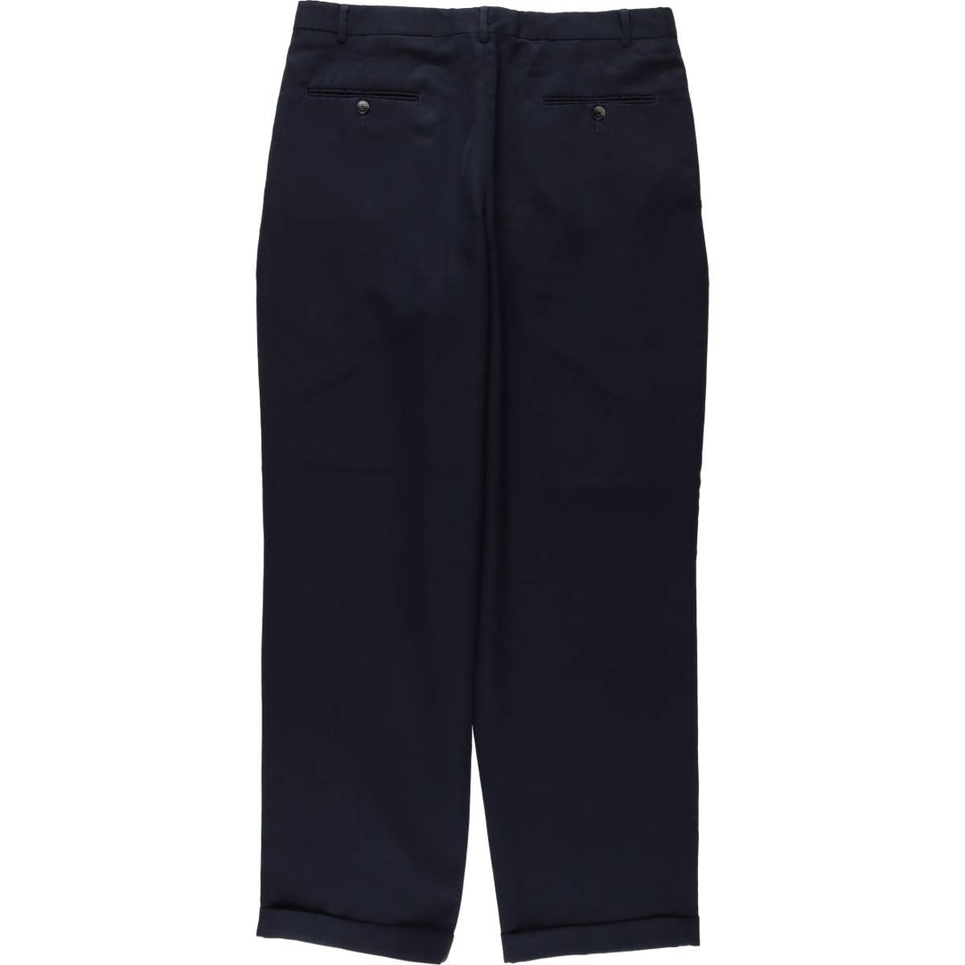 Dockers Dress Slacks, two-pleat slacks, men's size W36 (approx.) polyester navy blue type Vintage Second Hand