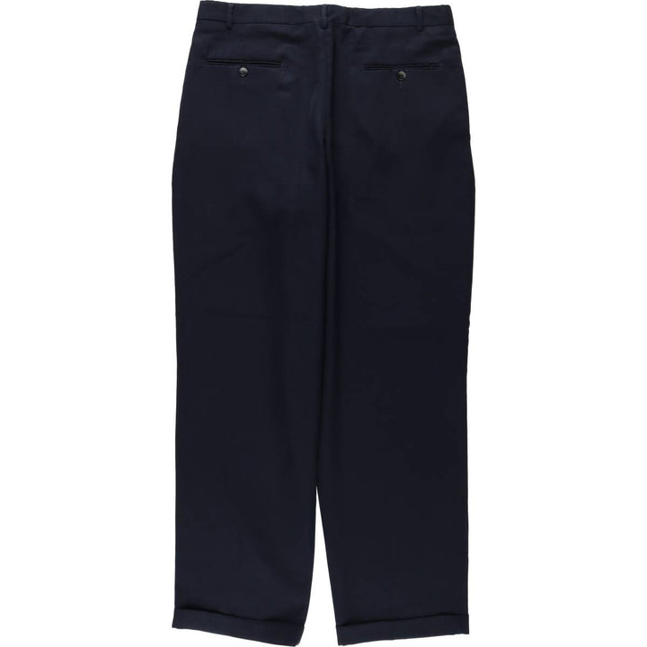 Dockers Dress Slacks, two-pleat slacks, men's size W36 (approx.) polyester navy blue type Vintage Second Hand