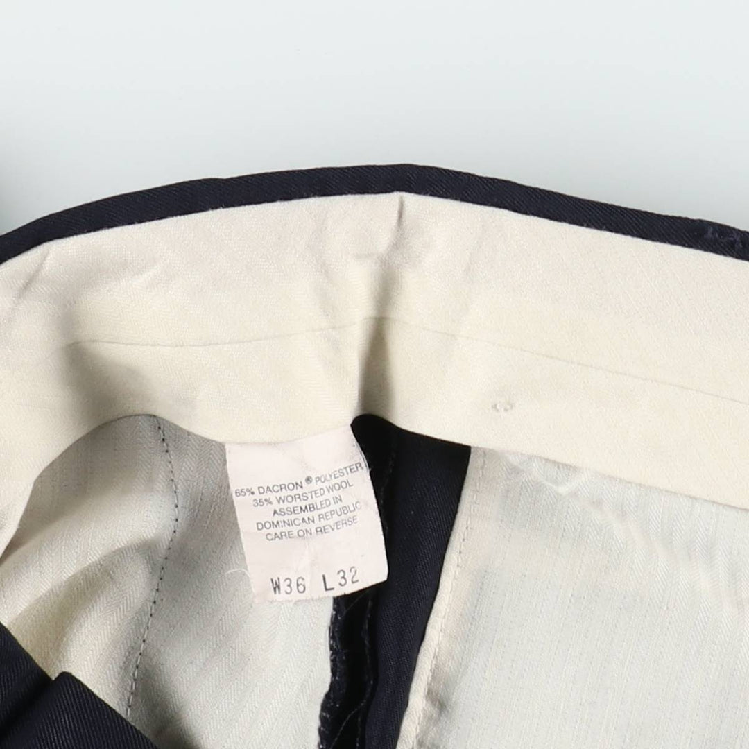 Dockers Dress Slacks, two-pleat slacks, men's size W36 (approx.) polyester navy blue type Vintage Second Hand