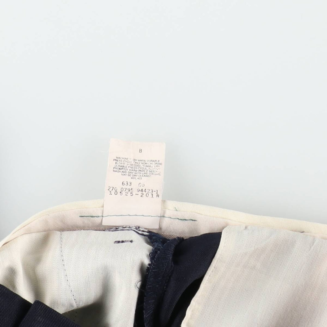 Dockers Dress Slacks, two-pleat slacks, men's size W36 (approx.) polyester navy blue type Vintage Second Hand