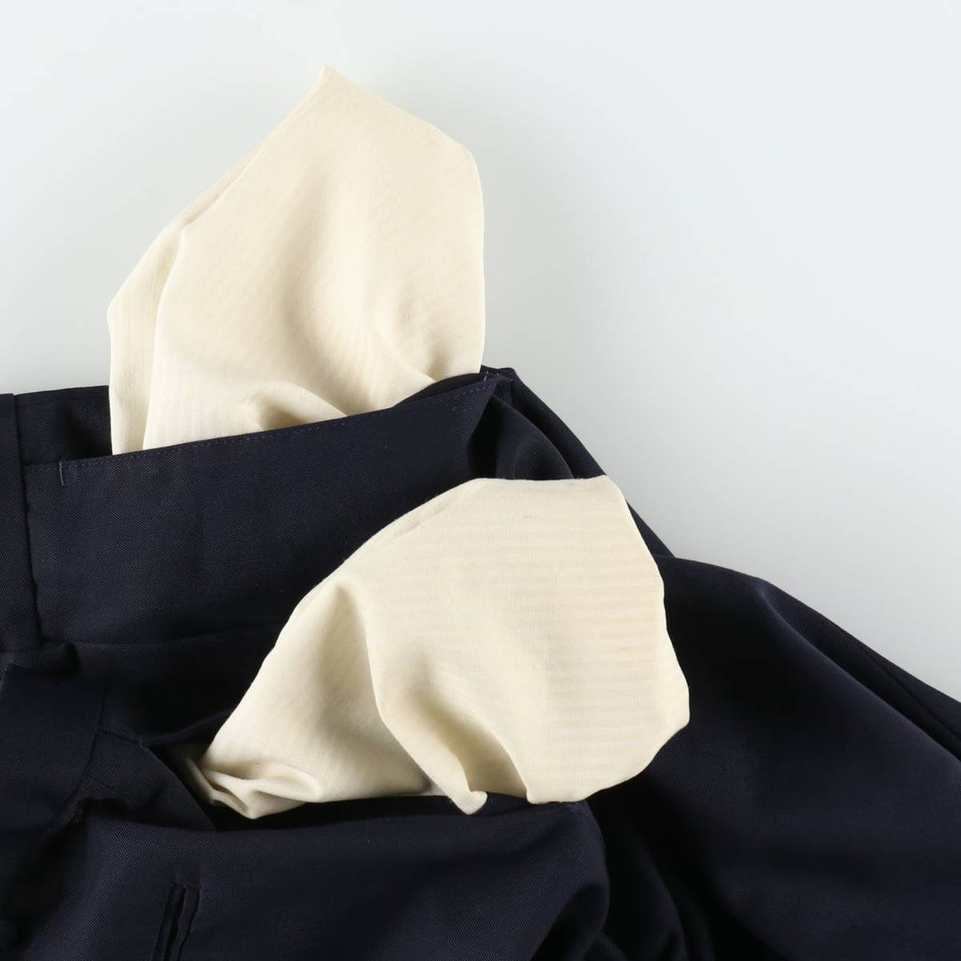 Dockers Dress Slacks, two-pleat slacks, men's size W36 (approx.) polyester navy blue type Vintage Second Hand