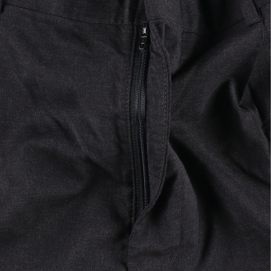 80s-90'S Lands' End Two-Pleat Wool Trousers, Made in USA, Men's Size W34 (approx.), Vintage wool Charcoal Vintage Second Hand