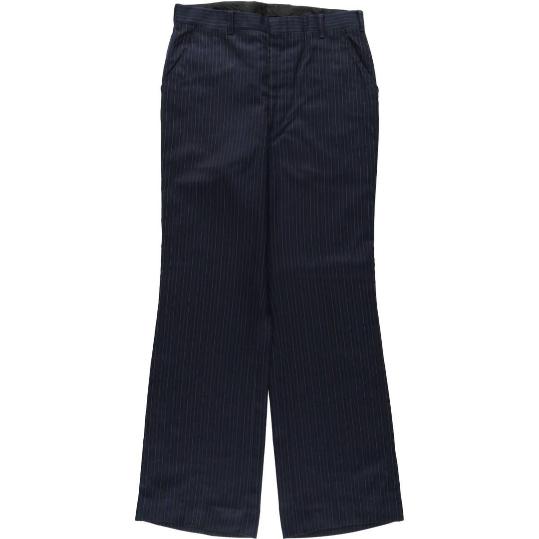 ~90'S Sears Stripe Pattern Slacks Pants Men's W34 (approx.) Vintage unclear navy blue type Vintage Second Hand