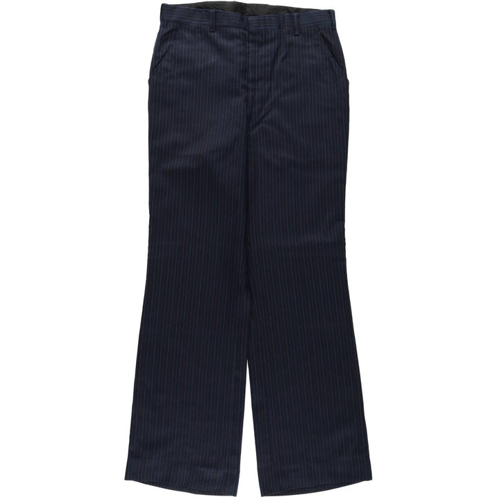 ~90'S Sears Stripe Pattern Slacks Pants Men's W34 (approx.) Vintage unclear navy blue type Vintage Second Hand
