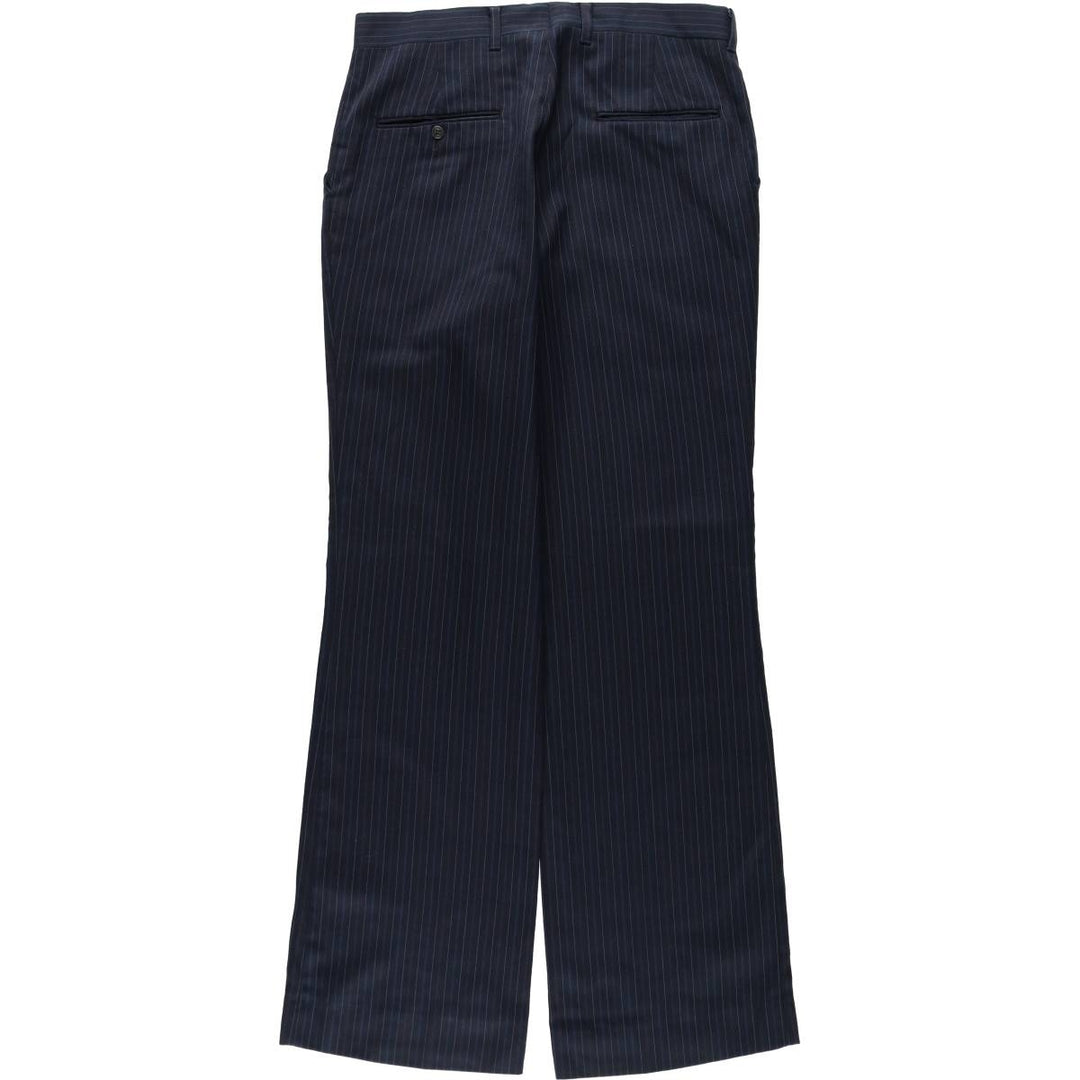 ~90'S Sears Stripe Pattern Slacks Pants Men's W34 (approx.) Vintage unclear navy blue type Vintage Second Hand
