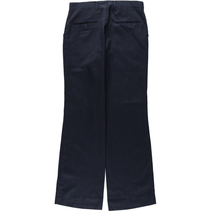 ~90'S Sears Stripe Pattern Slacks Pants Men's W34 (approx.) Vintage unclear navy blue type Vintage Second Hand