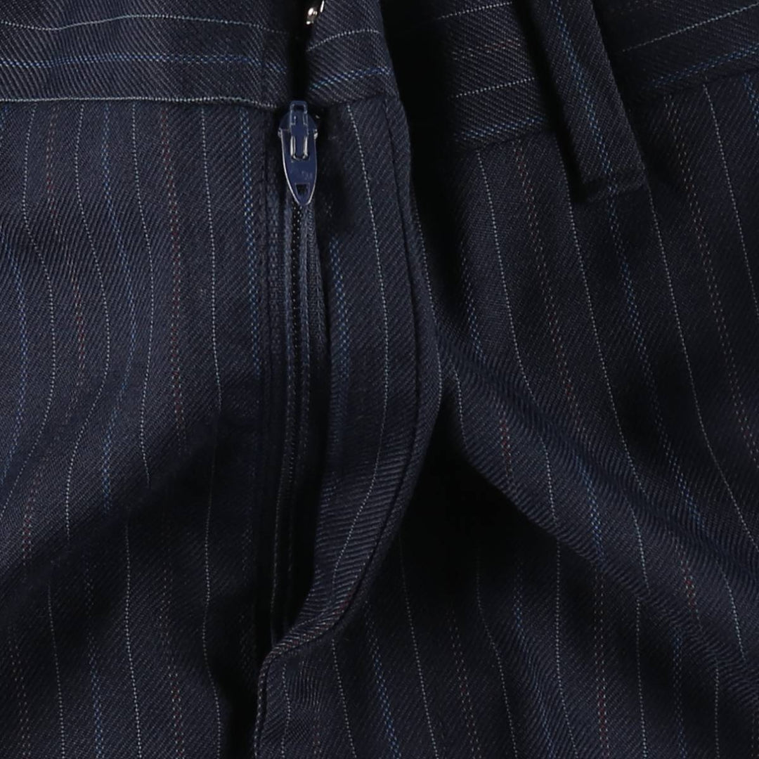 ~90'S Sears Stripe Pattern Slacks Pants Men's W34 (approx.) Vintage unclear navy blue type Vintage Second Hand