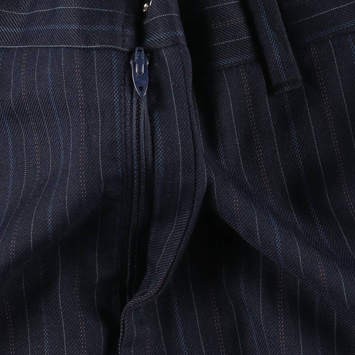 ~90'S Sears Stripe Pattern Slacks Pants Men's W34 (approx.) Vintage unclear navy blue type Vintage Second Hand