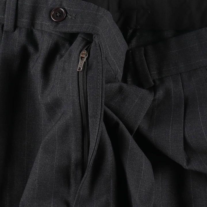 Brooks Brothers 346 Stripe Pattern Two-Pleat Wool Trousers, Men's Size W34 (approx.) wool Charcoal Vintage Second Hand