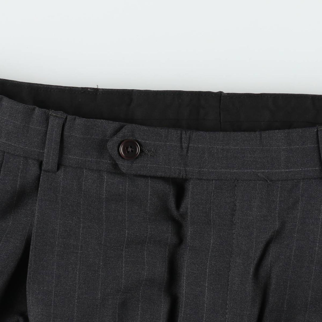 Brooks Brothers 346 Stripe Pattern Two-Pleat Wool Trousers, Men's Size W34 (approx.) wool Charcoal Vintage Second Hand