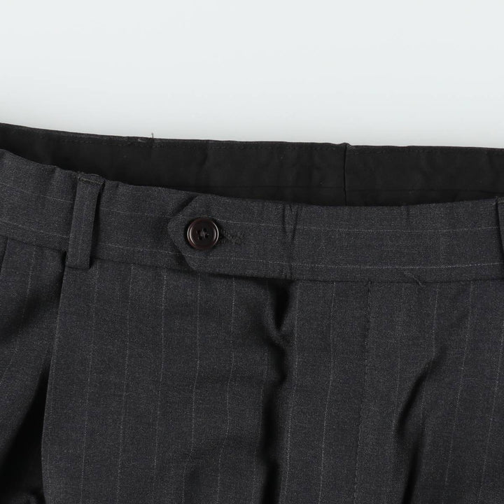 Brooks Brothers 346 Stripe Pattern Two-Pleat Wool Trousers, Men's Size W34 (approx.) wool Charcoal Vintage Second Hand