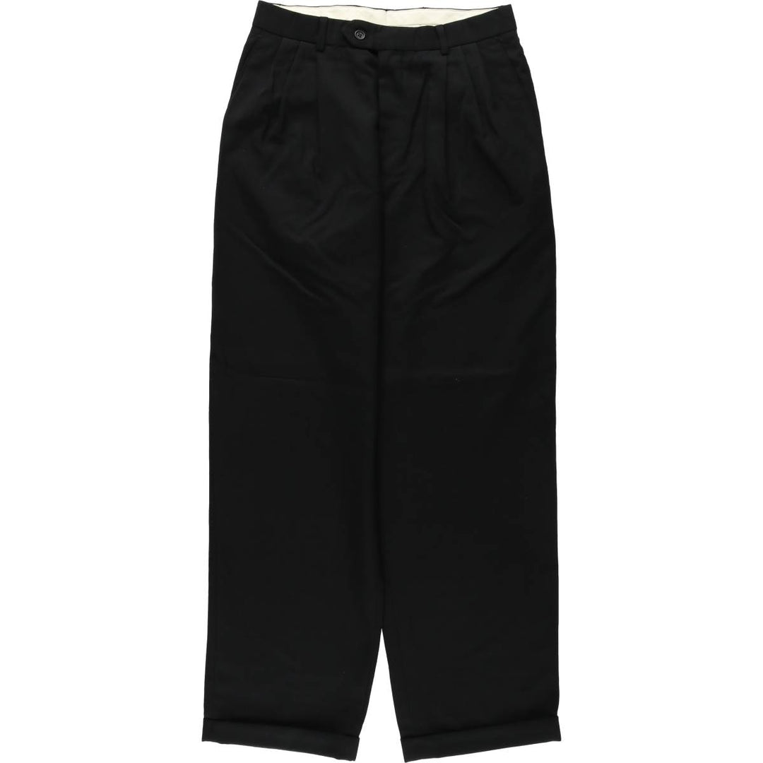 PAUL DIONE Three-Pleat Wool Trousers, Made in Canada, Men's Size W30 (approx.), Vintage wool black type Vintage Second Hand