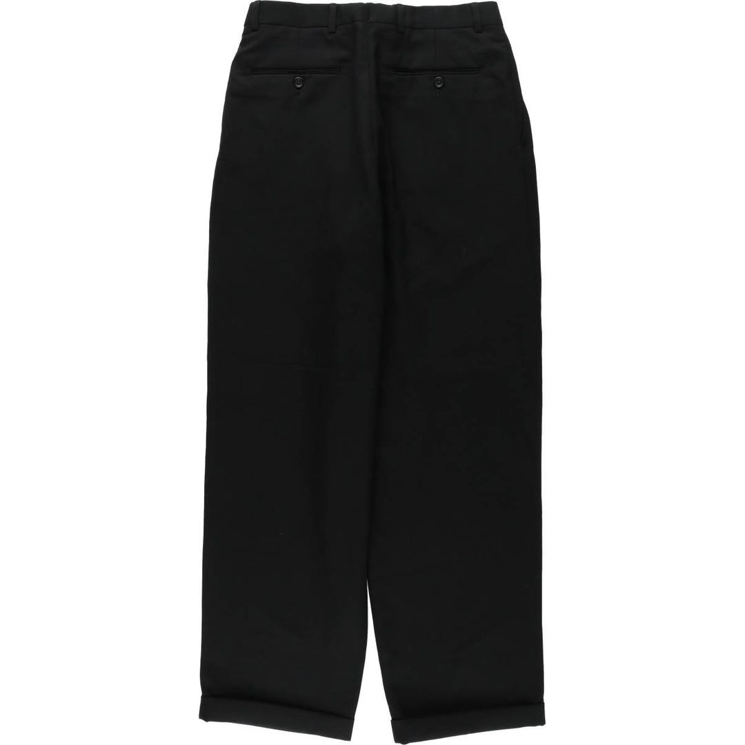 PAUL DIONE Three-Pleat Wool Trousers, Made in Canada, Men's Size W30 (approx.), Vintage wool black type Vintage Second Hand