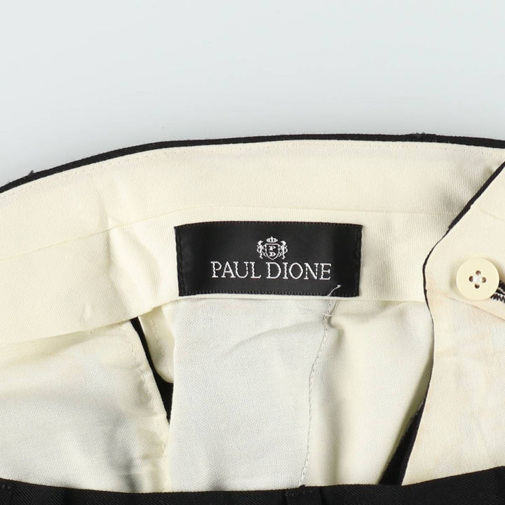 PAUL DIONE Three-Pleat Wool Trousers, Made in Canada, Men's Size W30 (approx.), Vintage wool black type Vintage Second Hand