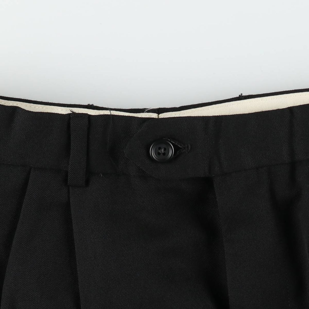 PAUL DIONE Three-Pleat Wool Trousers, Made in Canada, Men's Size W30 (approx.), Vintage wool black type Vintage Second Hand