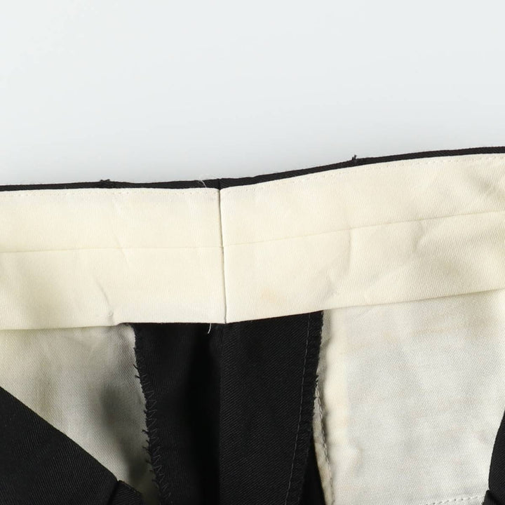 PAUL DIONE Three-Pleat Wool Trousers, Made in Canada, Men's Size W30 (approx.), Vintage wool black type Vintage Second Hand