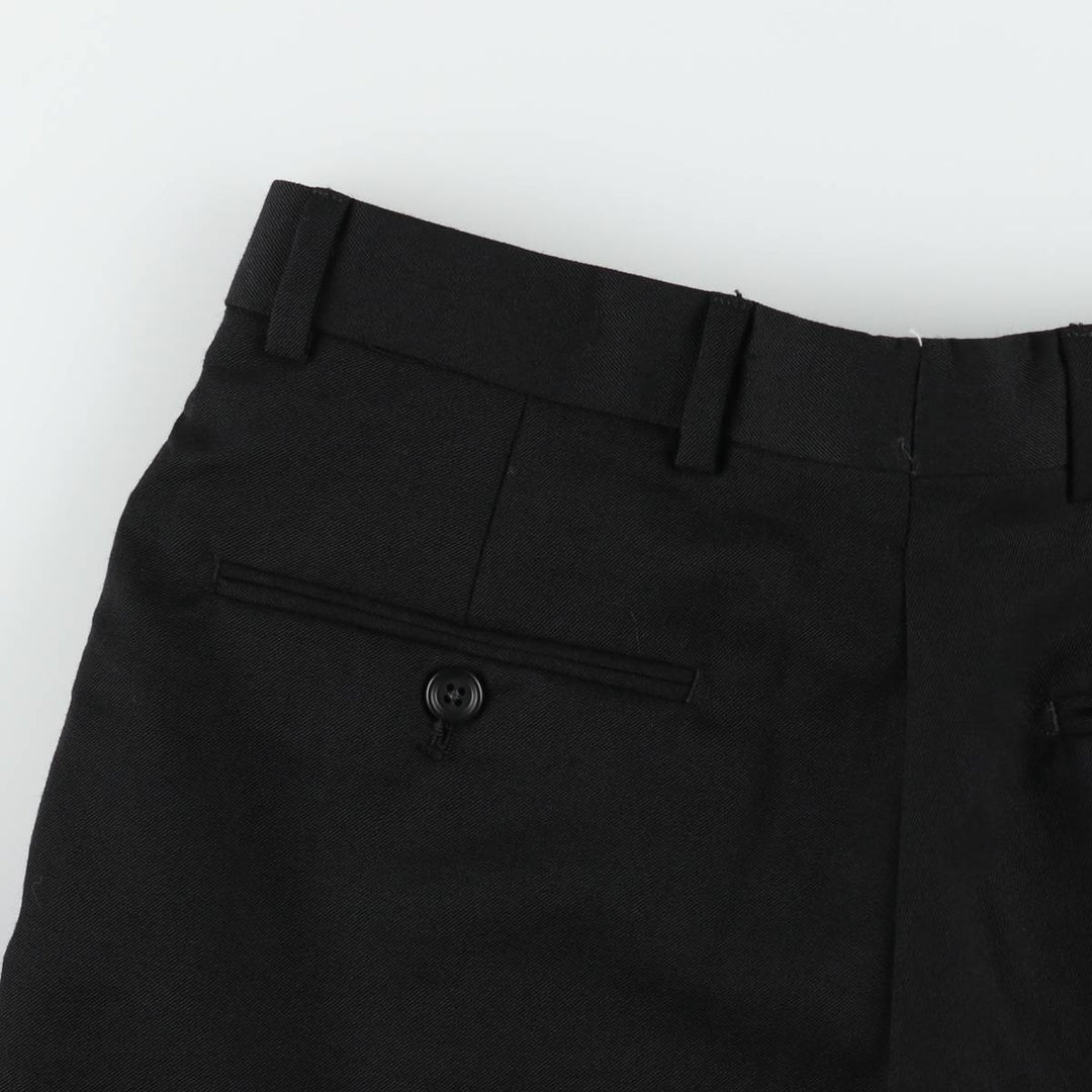PAUL DIONE Three-Pleat Wool Trousers, Made in Canada, Men's Size W30 (approx.), Vintage wool black type Vintage Second Hand