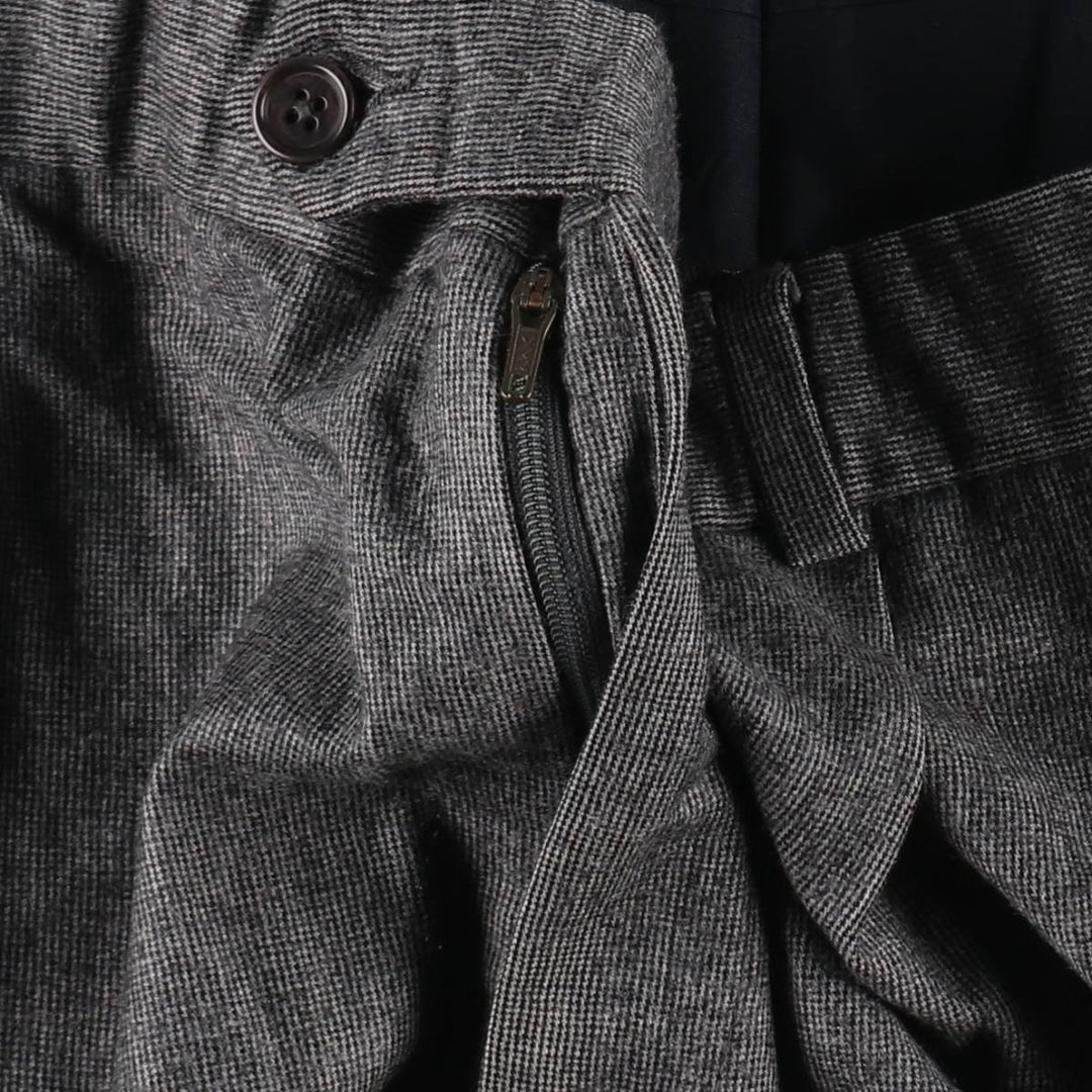 Brooks Brothers 346 Check Pattern Houndstooth Pattern Two-Pleat Wool Trousers Slacks Men's W34 (approx.) wool Charcoal Vintage Second Hand