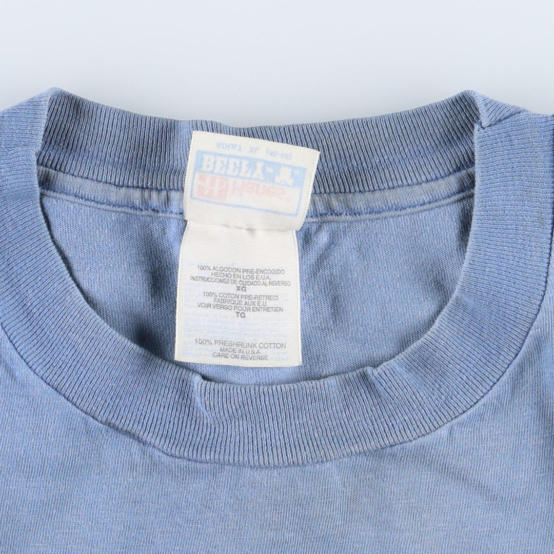 90'S Hanes BEEFY-T Printed T-shirt Made in USA Men's XL Vintage cotton Blue type light blue Vintage Second Hand