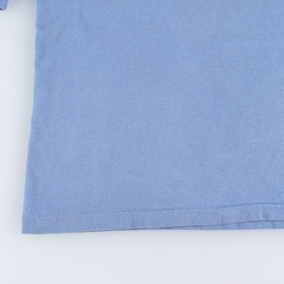 90'S Hanes BEEFY-T Printed T-shirt Made in USA Men's XL Vintage cotton Blue type light blue Vintage Second Hand