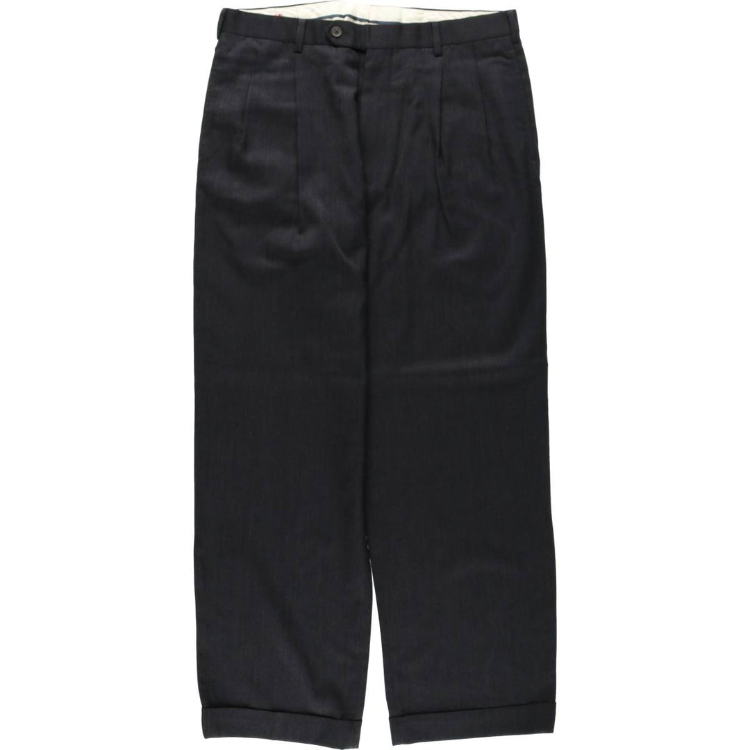 Brooks Brothers 1818 Madison Two-Pleat Wool Trousers, Men's Size W34 (approx.) wool Charcoal Vintage Second Hand