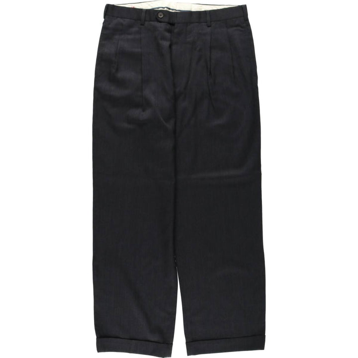 Brooks Brothers 1818 Madison Two-Pleat Wool Trousers, Men's Size W34 (approx.) wool Charcoal Vintage Second Hand
