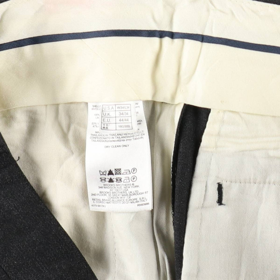Brooks Brothers 1818 Madison Two-Pleat Wool Trousers, Men's Size W34 (approx.) wool Charcoal Vintage Second Hand