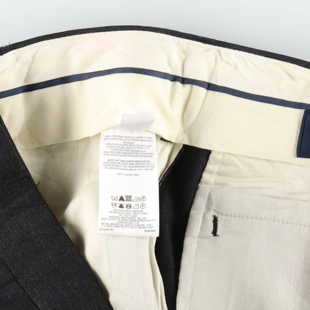 Brooks Brothers 1818 Madison Two-Pleat Wool Trousers, Men's Size W34 (approx.) wool Charcoal Vintage Second Hand